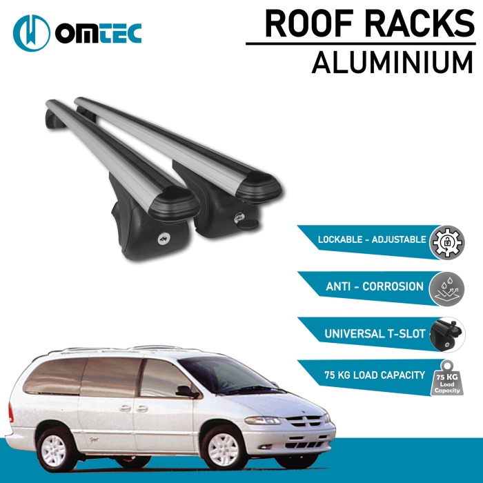 Bare Transversale Dodge Caravan [1996-2000] Omtec Aluminiu - Argintiu - imagine 2