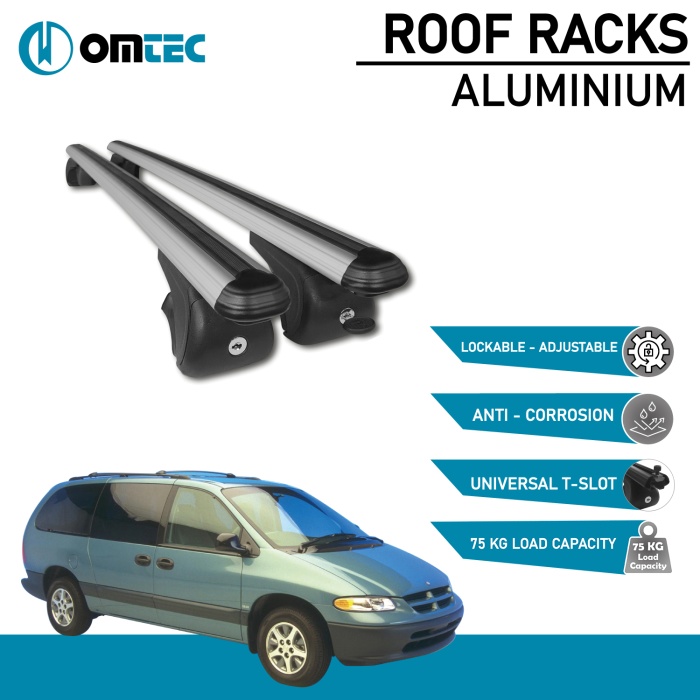 Bare Transversale Dodge Grand Caravan [1996-2000] Omtec Aluminiu - Argintiu - imagine 2