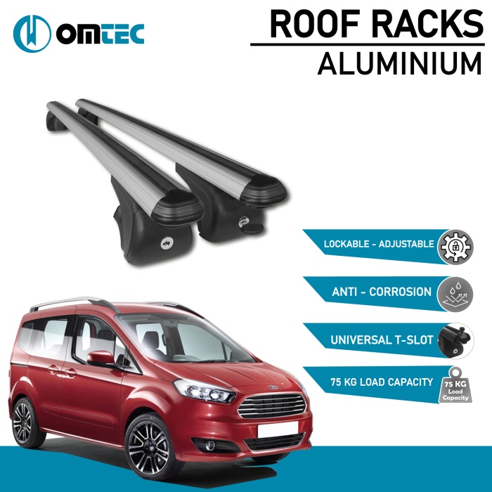 Bare Transversale Ford Courier [2014 ->] Omtec Aluminiu - Argintiu - imagine 2