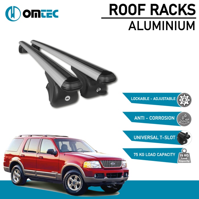 Bare Transversale Ford Explorer [2002-2006] Omtec Aluminiu - Argintiu - imagine 2