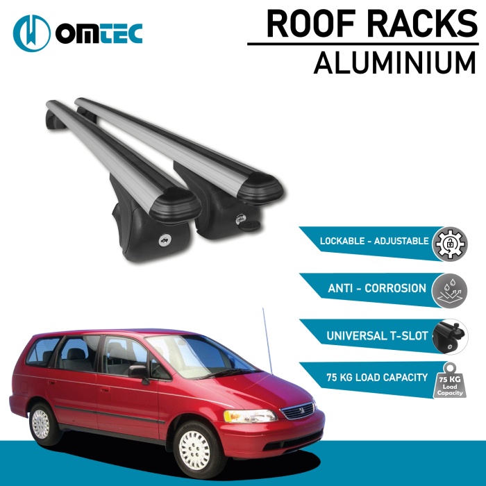 Bare Transversale Honda Odyssey [1995-1999] Omtec Aluminiu - Argintiu - imagine 2