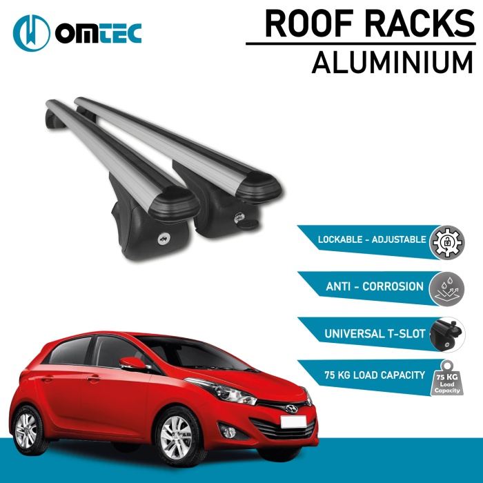 Bare Transversale Hyundai Hb20 [2012-2019] Omtec Aluminiu - Argintiu - imagine 2