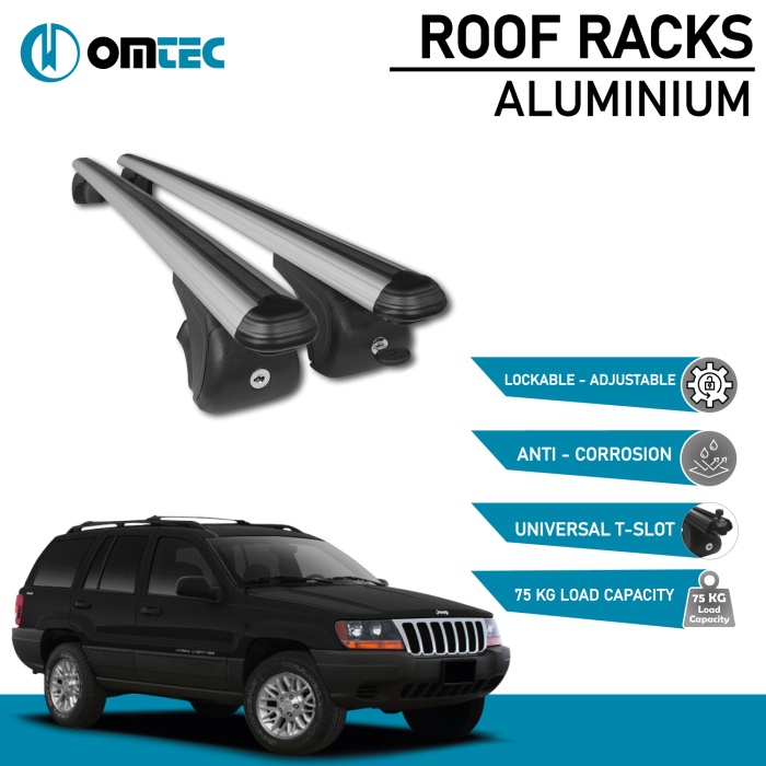 Bare Transversale Jeep Cherokee [2014 ->] Omtec Aluminiu - Argintiu - imagine 2