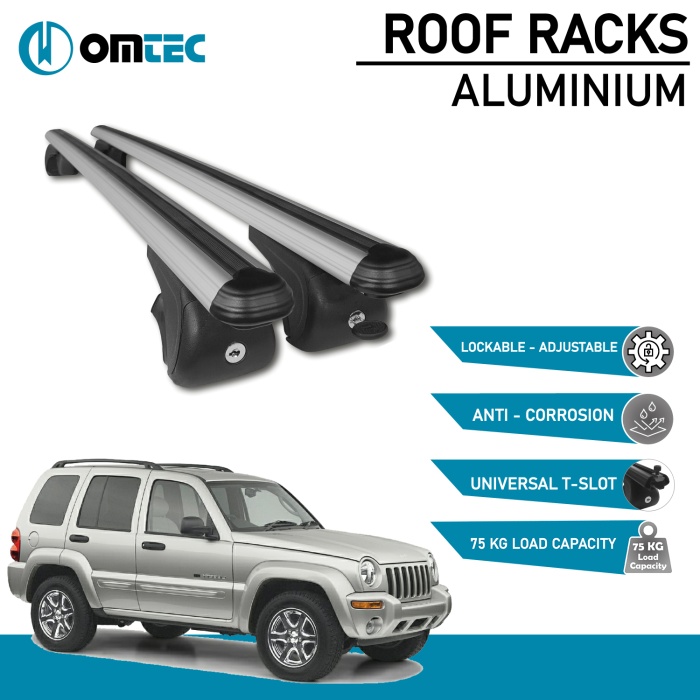 Bare Transversale Jeep Liberty [2002-2007] Omtec Aluminiu - Argintiu - imagine 2
