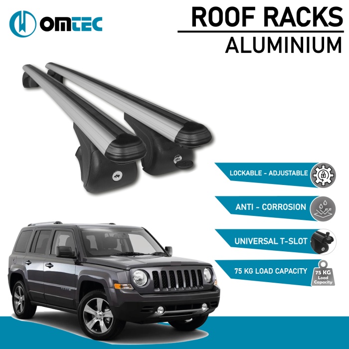 Bare Transversale Jeep Patriot [2007-2017] Omtec Aluminiu - Argintiu - imagine 2
