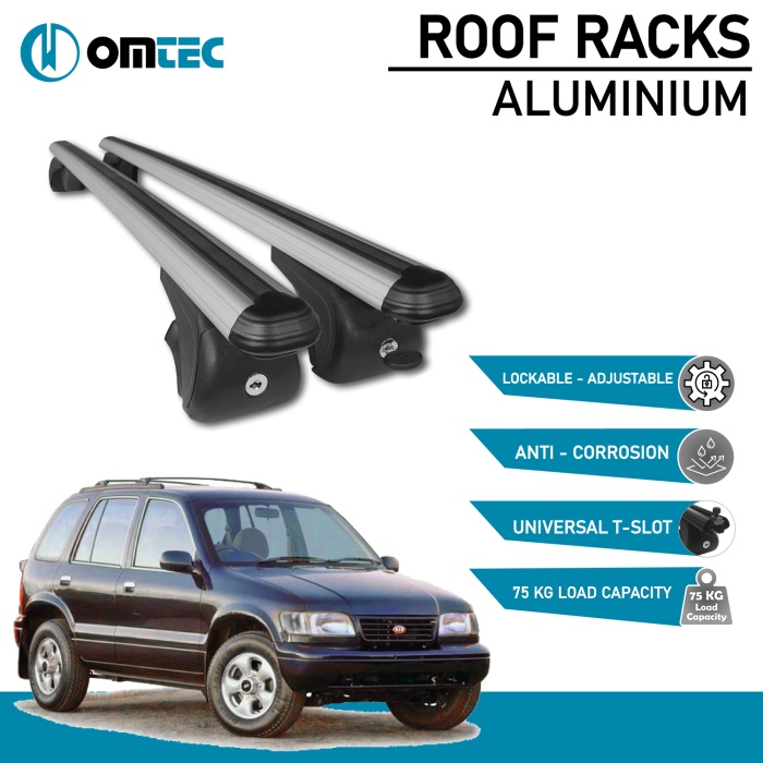 Bare Transversale Kia Sportage [1993-2004] Omtec Aluminiu - Argintiu - imagine 2