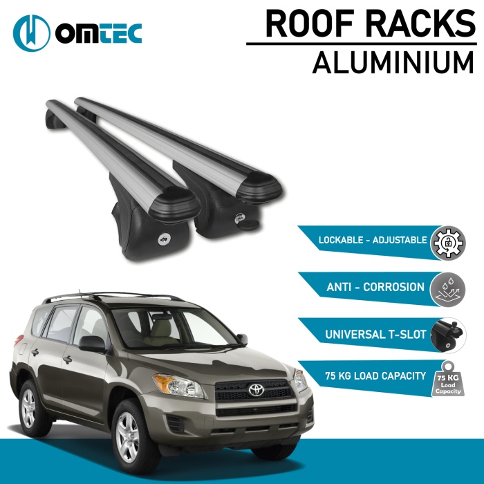 Bare Transversale Toyota Rav4 [2005-2011] Omtec Aluminiu - Negru - imagine 2