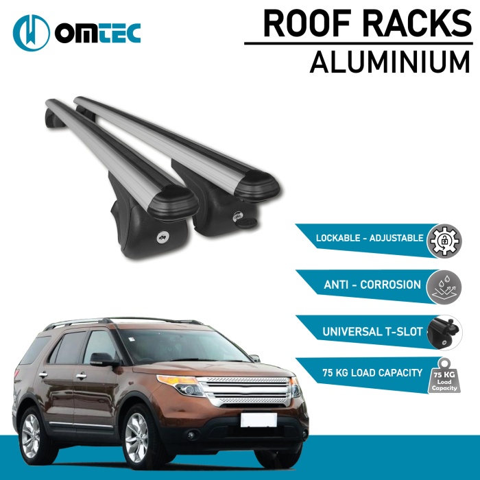 Bare Transversale Ford Explorer [2011-2016] Omtec Aluminiu - Argintiu - imagine 2