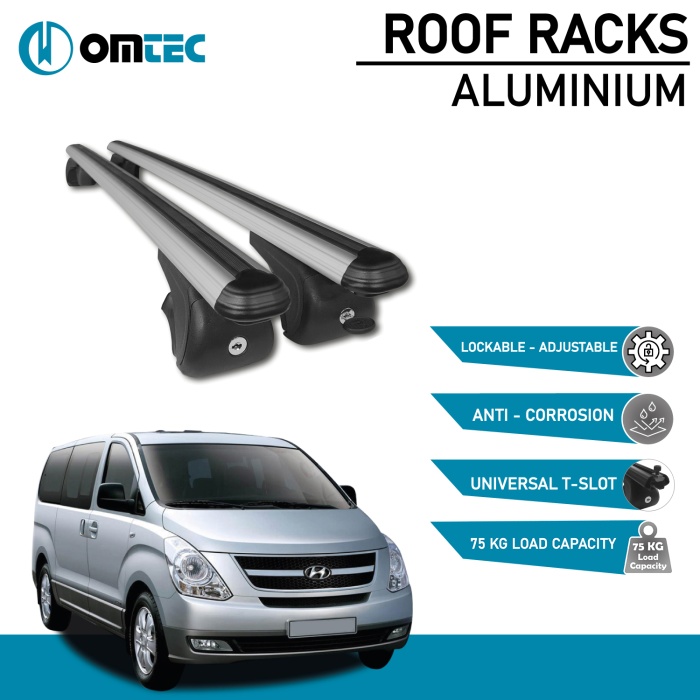 Bare Transversale Hyundai Starex [2007 ->] Omtec Aluminiu - Argintiu - imagine 2