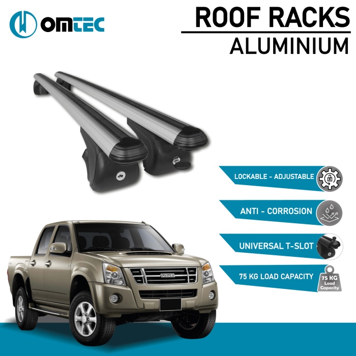 Bare Transversale Isuzu D-Max [2006-2012] Omtec Aluminiu - Argintiu - imagine 2