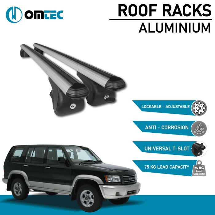 Bare Transversale Isuzu Trooper [1991-2002] Omtec Aluminiu - Argintiu - imagine 2