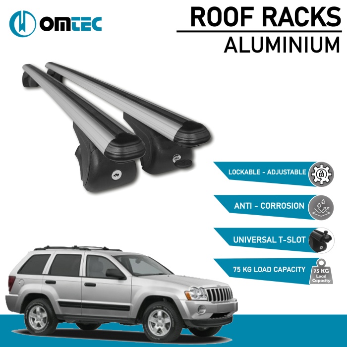 Bare Transversale Jeep Grand Cherokee [2005-2011] Omtec Aluminiu - Argintiu - imagine 2