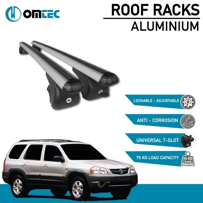 Bare Transversale Mazda Tribute [2001-2006] Omtec Aluminiu - Argintiu - imagine 2