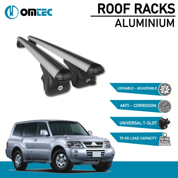 Bare Transversale Mitsubishi Montero [1999-2006] Omtec Aluminiu - Argintiu - imagine 2