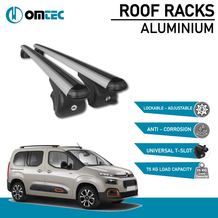 Bare Transversale Citroen Berlingo [2019 ->] Omtec Aluminiu - Argintiu - imagine 2