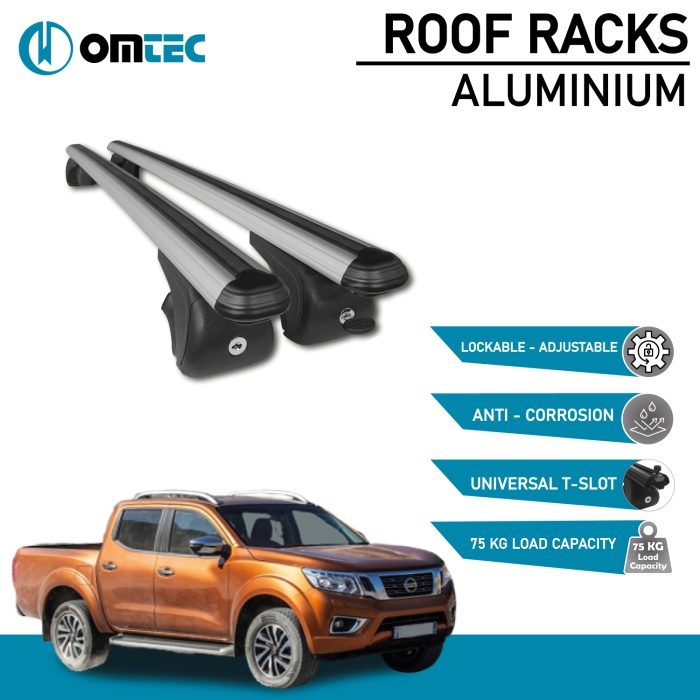 Bare Transversale Nissan Navara [2015 ->] Omtec Aluminiu - Argintiu - imagine 2