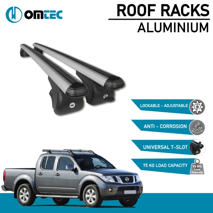 Bare Transversale Nissan Navara [2005-2015] Omtec Aluminiu - Argintiu - imagine 2