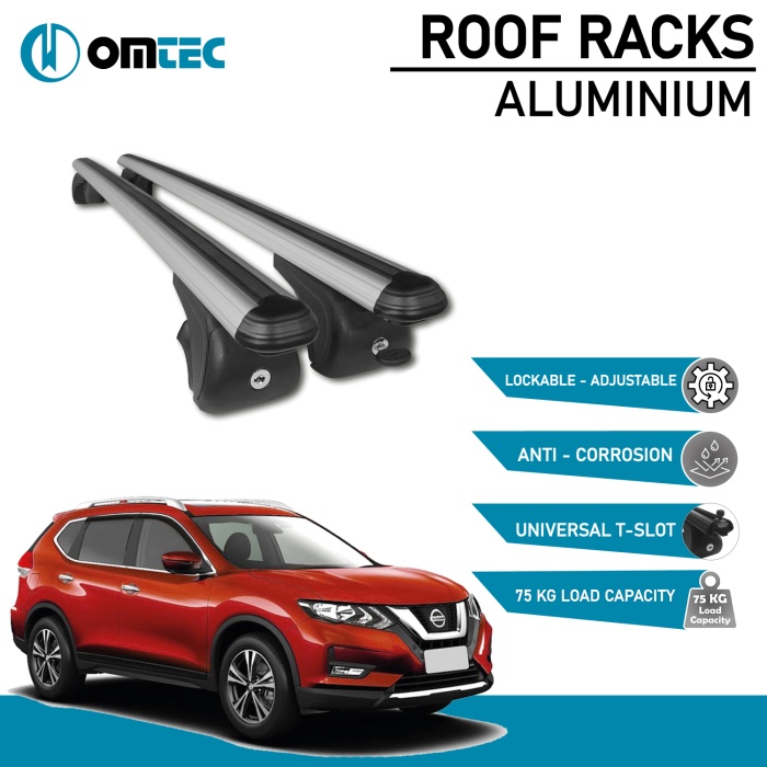 Bare Transversale Nissan Rogue [2014-2020] Omtec Aluminiu - Argintiu - imagine 2