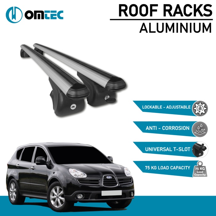Bare Transversale Subaru Tribeca [2006-2014] Omtec Aluminiu - Argintiu - imagine 2