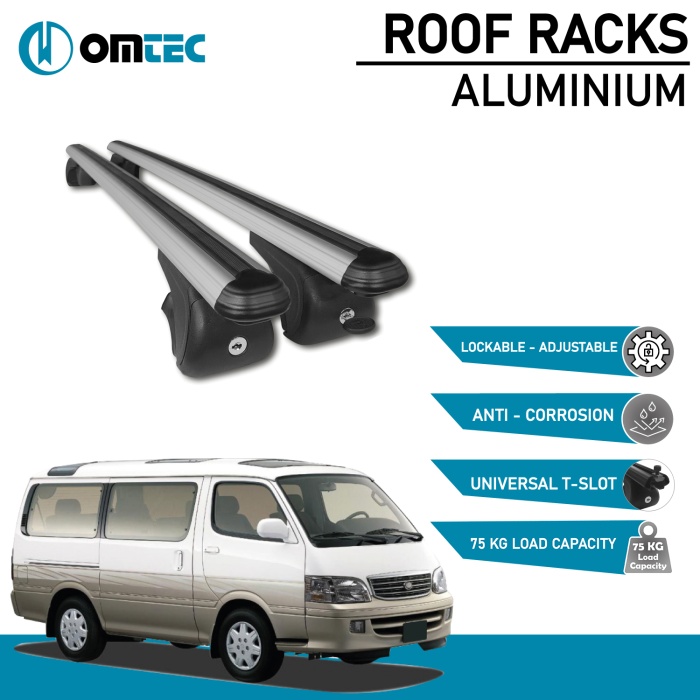 Bare Transversale Toyota Hiace [1997-2002] Omtec Aluminiu - Argintiu - imagine 2