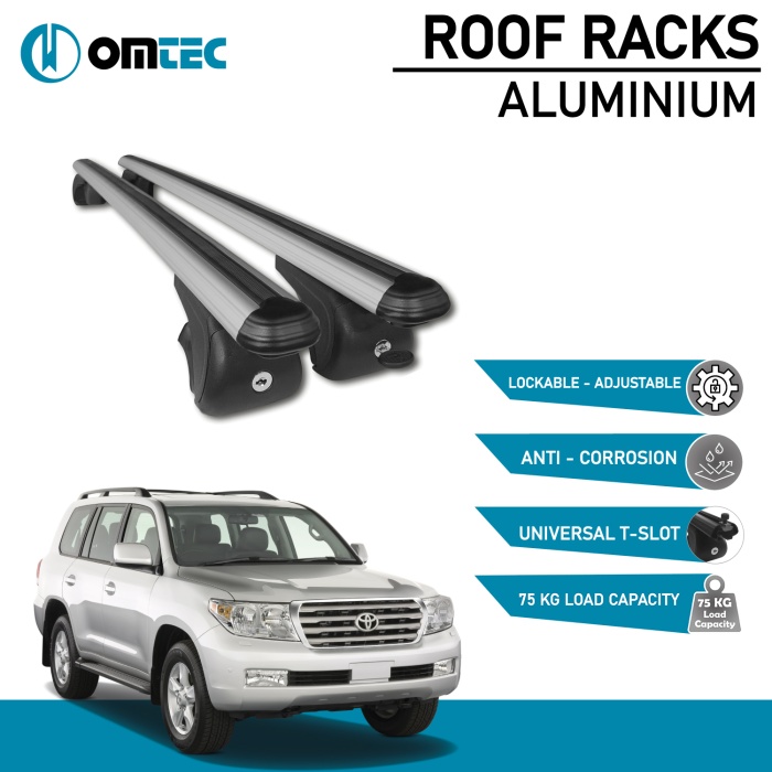 Bare Transversale Toyota Land Cruiser [2008 ->] Omtec Aluminiu - Argintiu - imagine 2