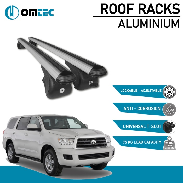 Bare Transversale Toyota Sequoia [2000-2008] Omtec Aluminiu - Argintiu - imagine 2