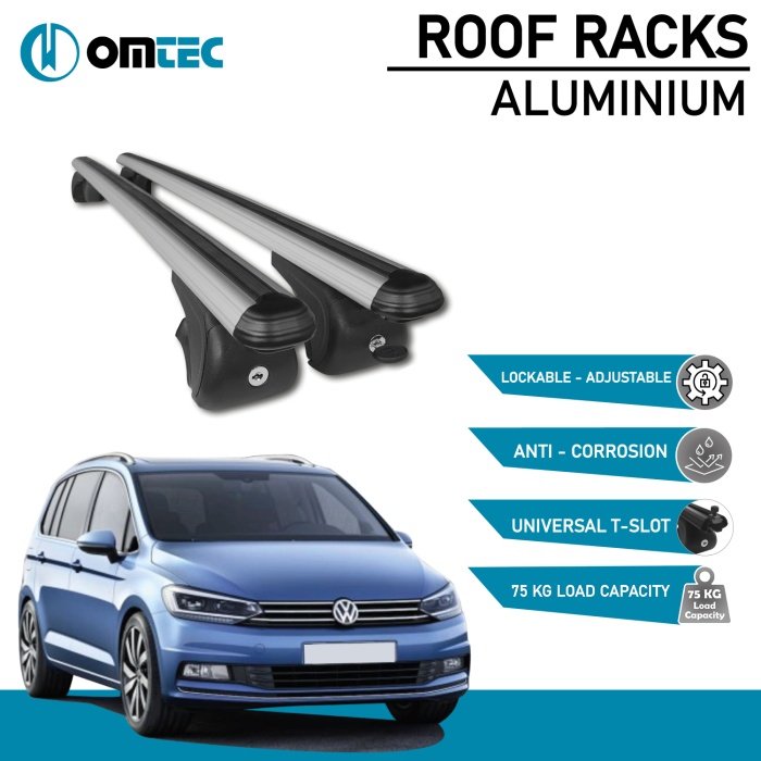 Bare Transversale Volkswagen Touran [2015 ->] Omtec Aluminiu - Argintiu - imagine 2