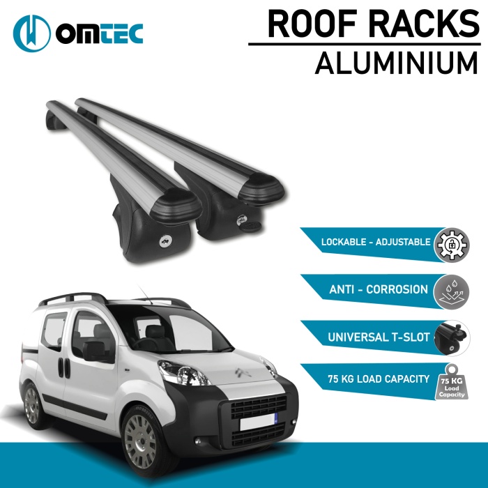 Bare Transversale Citroen Nemo [2008-2016] Omtec Aluminiu - Argintiu - imagine 2
