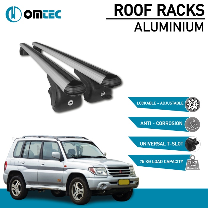 Bare Transversale Mitsubishi Pajero [2006-2021] Omtec Aluminiu - Argintiu - imagine 2