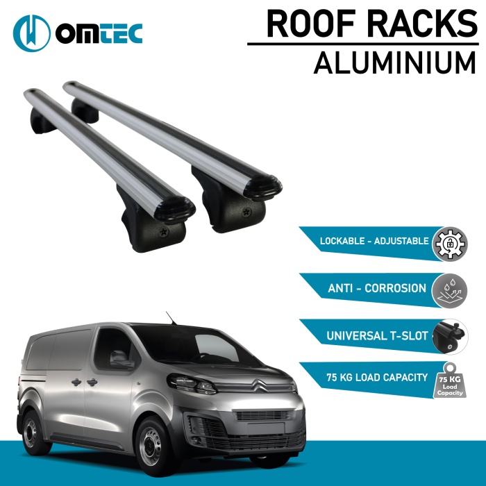 Bare Transversale Citroen Jumpy [2017 ->] Omtec Aluminiu - Argintiu - imagine 2