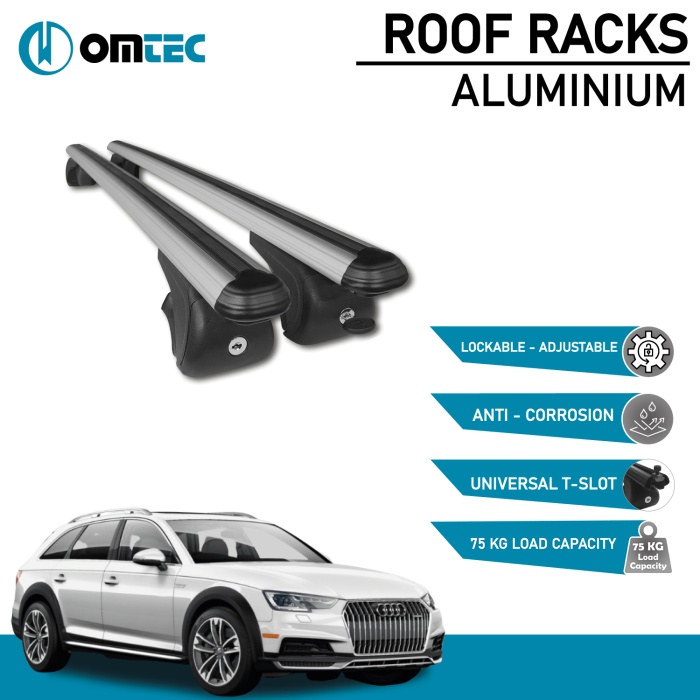 Bare Transversale Audi A4 Allroad [2008-2016] Omtec Aluminiu - Argintiu - imagine 2