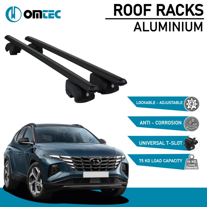 Bare Transversale Hyundai Tucson [2021 ->] Omtec Aluminiu - Negru - imagine 2