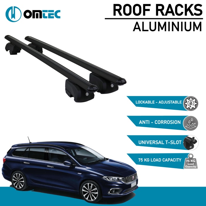 Bare Transversale Fiat Egea/Tipo [2015 ->] Omtec Aluminiu - Negru - imagine 2