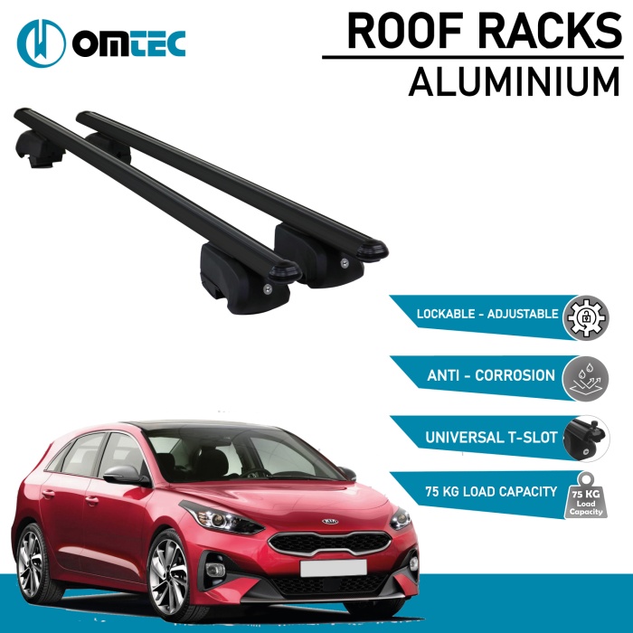 Bare Transversale Kia Ceed [2018 ->] Omtec Aluminiu - Negru - imagine 2