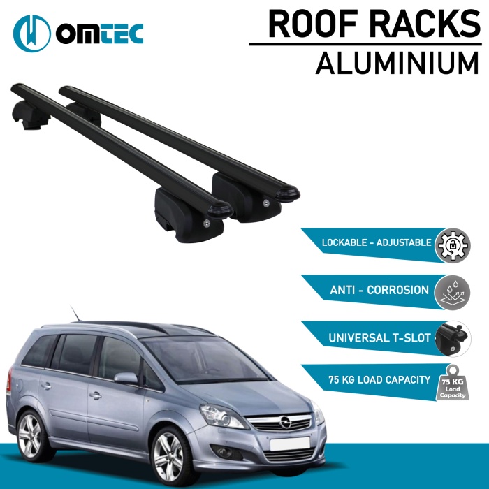 Bare Transversale Opel Zafira [2005-2014] Omtec Aluminiu - Negru - imagine 2