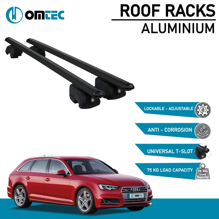 Bare Transversale Audi A4 [2008-2016] Omtec Aluminiu - Negru - imagine 2