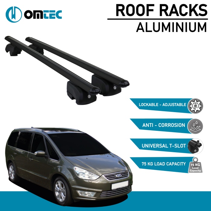 Bare Transversale Ford Galaxy [2010-2015] Omtec Aluminiu - Negru - imagine 2