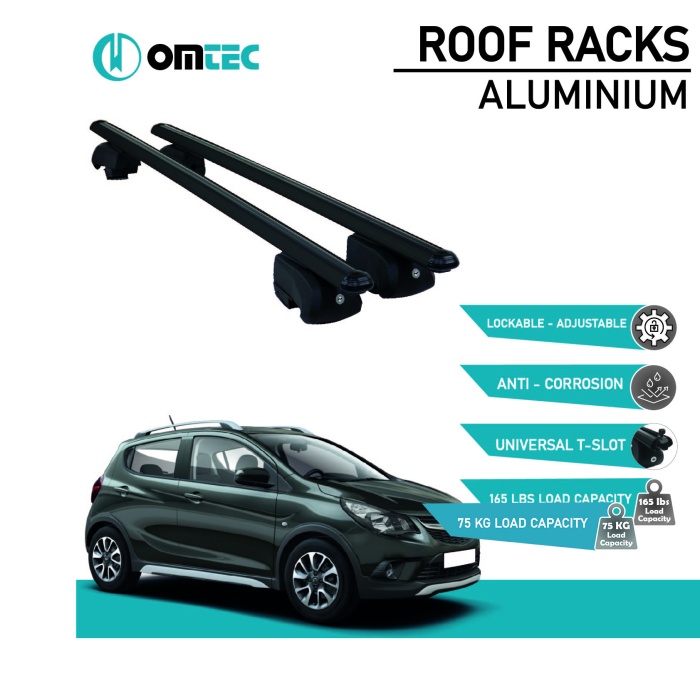 Bare Transversale Opel Grandland X [2017-2021] Omtec Aluminiu - Negru - imagine 2