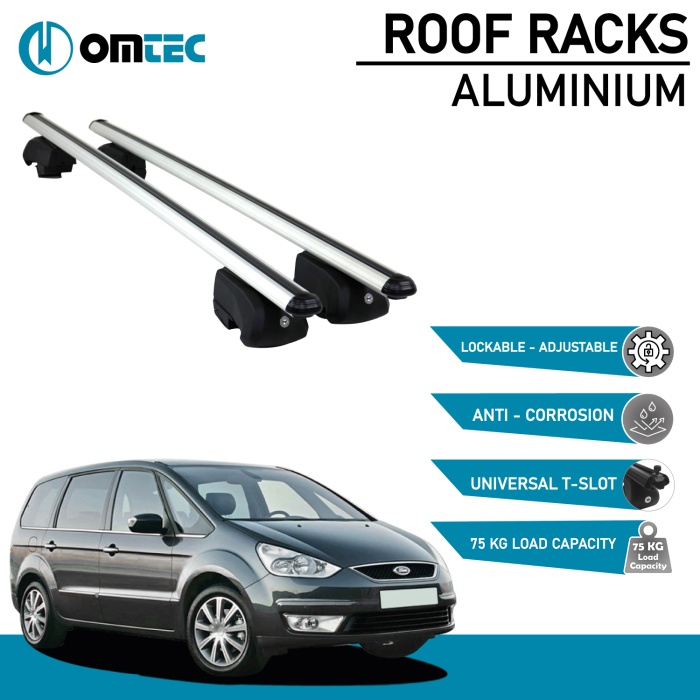 Bare Transversale Ford Galaxy [2015 ->] Omtec Aluminiu - Argintiu - imagine 2