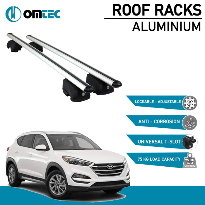 Bare Transversale Hyundai Tucson [2015-2020] Omtec Aluminiu - Argintiu - imagine 2