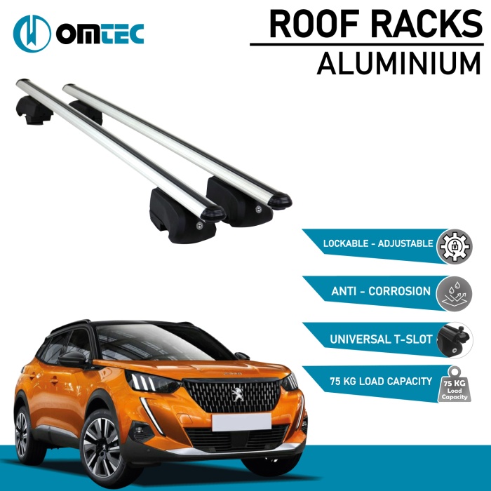 Bare Transversale Peugeot 2008 [2020 ->] Omtec Aluminiu - Argintiu - imagine 2