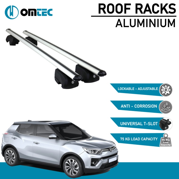 Bare Transversale Ssangyong Tivoli [2020 ->] Omtec Aluminiu - Argintiu - imagine 2