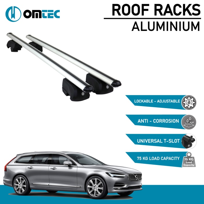 Bare Transversale Volvo V90 [2017 ->] Omtec Aluminiu - Argintiu - imagine 2