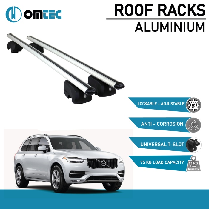 Bare Transversale Volvo Xc90 [2015 ->] Omtec Aluminiu - Argintiu - imagine 2
