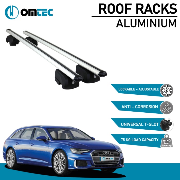 Bare Transversale Audi A6 [2018 ->] Omtec Aluminiu - Argintiu - imagine 2