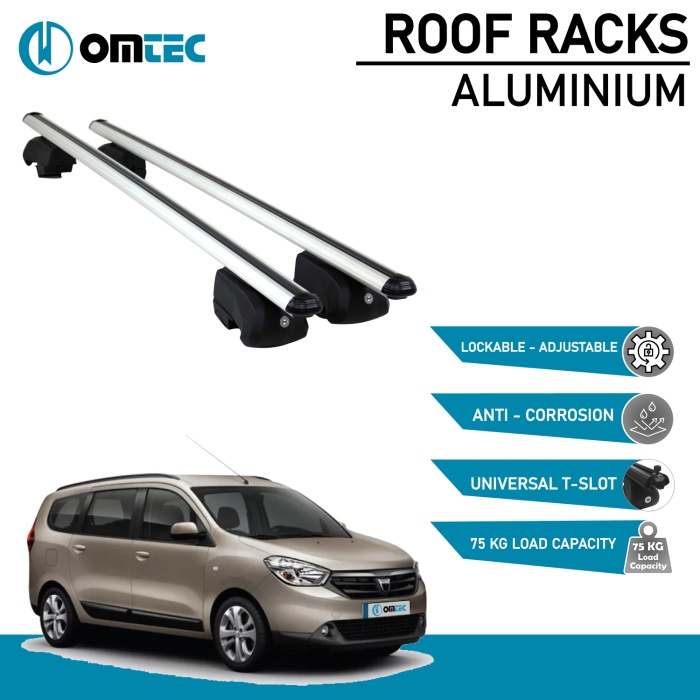 Bare Transversale Dacia Lodgy [2012 ->] Omtec Aluminiu - Argintiu - imagine 2