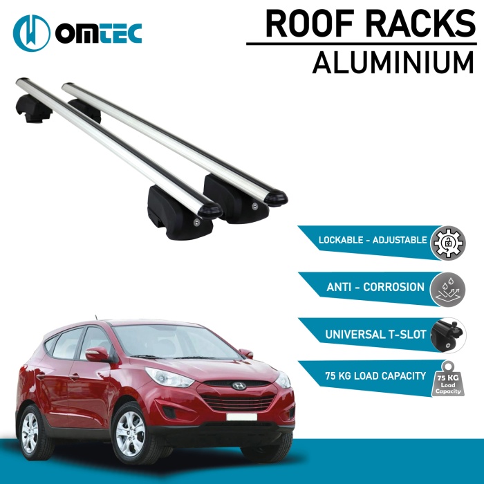 Bare Transversale Hyundai Ix35 [2010-2015] Omtec Aluminiu - Argintiu - imagine 2