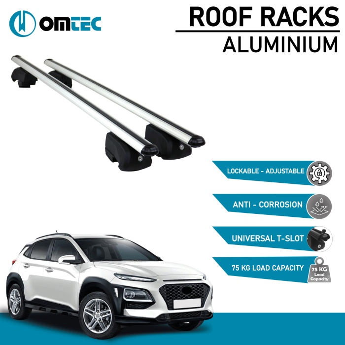 Bare Transversale Hyundai Kona [2017 ->] Omtec Aluminiu - Argintiu - imagine 2