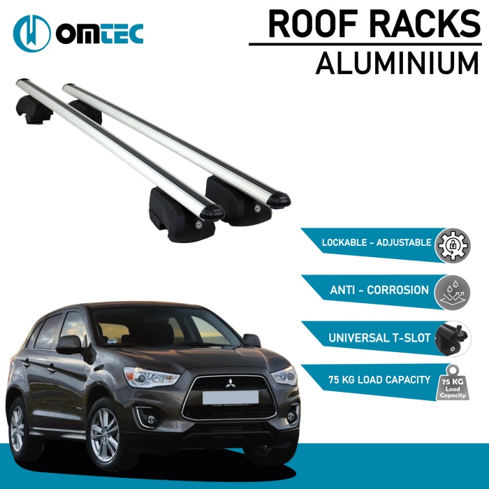 Bare Transversale Mitsubishi Asx [2010 ->] Omtec Aluminiu - Argintiu - imagine 2