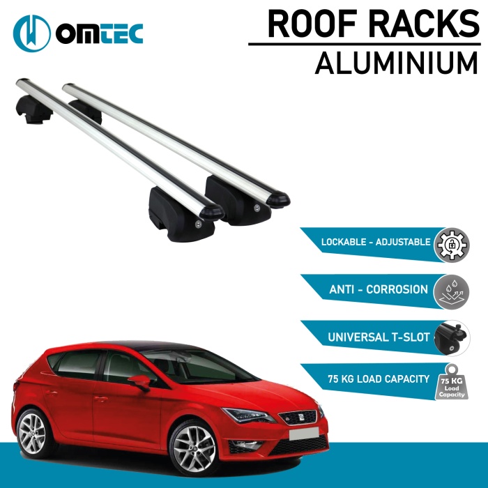 Bare Transversale Seat Leon [2014-2019] Omtec Aluminiu - Argintiu - imagine 2